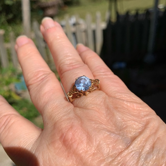 14k Estate Good Quality Aquamarine ring. Vintage - Picture 7 of 7